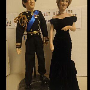 Prince Charles Bridegroom, & Princess Diana Porcelain Dolls